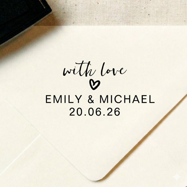Personalized Love Script Wedding Name Stamp Permastempel (Von Creator hochgeladen)