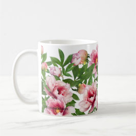 Personalized Low Poly Peony Coffee Mug Kaffeetasse
