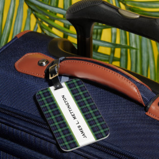 PERSONALIZED LUGGAGE TAG, PLAID BORDER TAG GEPÄCKANHÄNGER