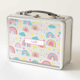 Personalized Lunch Box with Rainbow Name Design