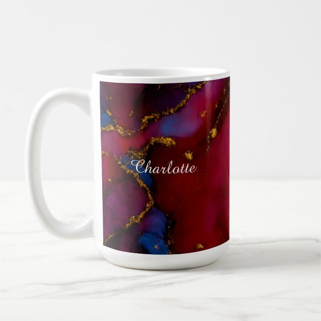Personalized Luxury Marble Pattern Custom Name Mug Kaffeetasse (Links)