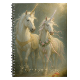 Personalized Magestic Unicorns forest sunrise Notizblock