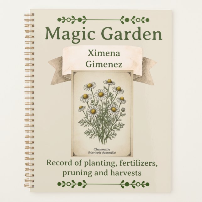 Personalized Magic Garden Journal - Chamomile  Planer (Vorderseite)