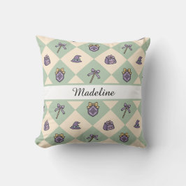 Personalized Magical Girl Name Green Witch Wizard Kissen