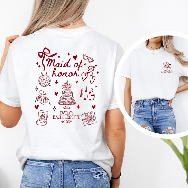 Personalized Maid of Honor Champagne Toast T-Shirt (Von Creator hochgeladen)