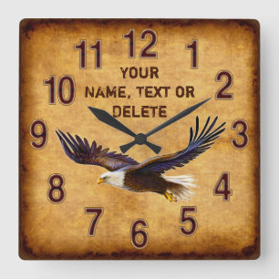 Personalized Majestic, Eagle Wall Clock Quadratische Wanduhr