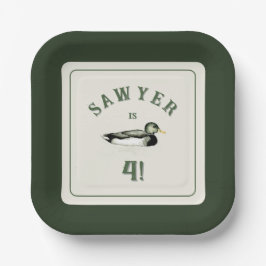 Personalized Mallard Duck Birthday Plates Pappteller