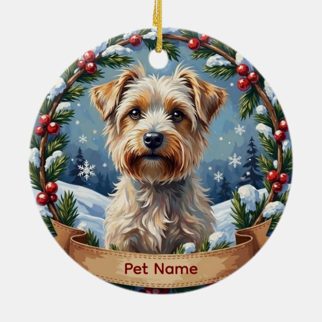 Personalized Maltese Christmas Keramik Ornament (Hinten)