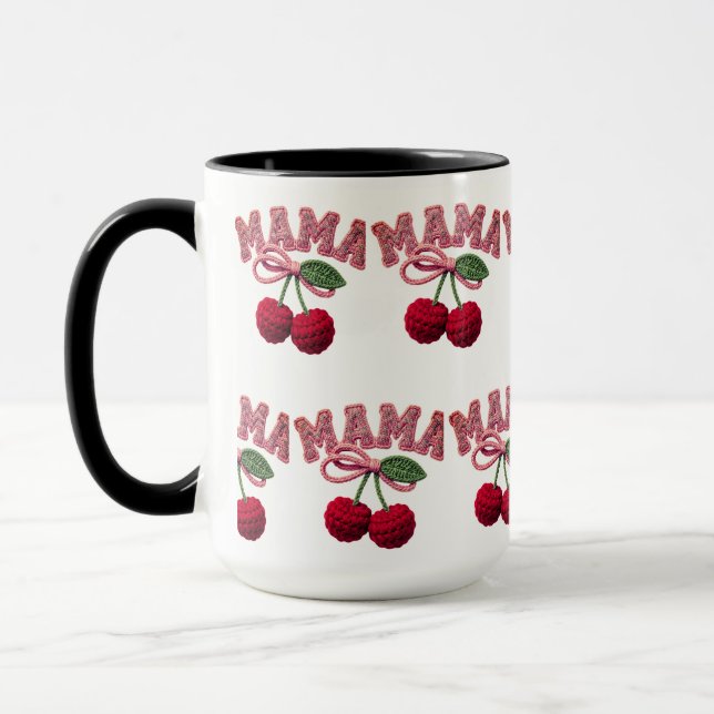 Personalized “Mama” Cherry Print – Funny Kitchen T Tasse (Links)