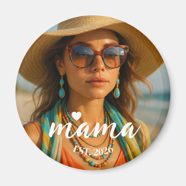 Personalized Mama Est Year Custom Gift For Mommy Magnet (Vorne)