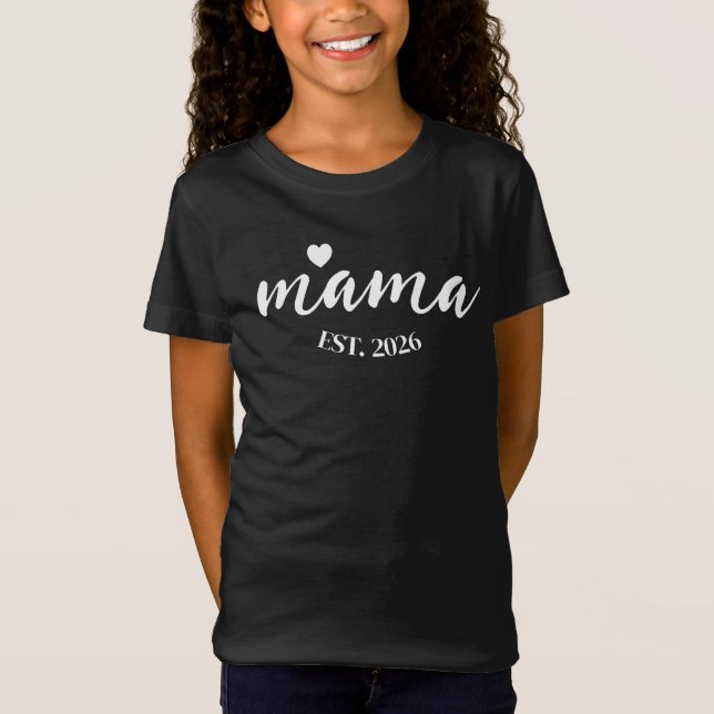 Personalized Mama Est Year Custom Gift For Mommy T-Shirt (Vorderseite)