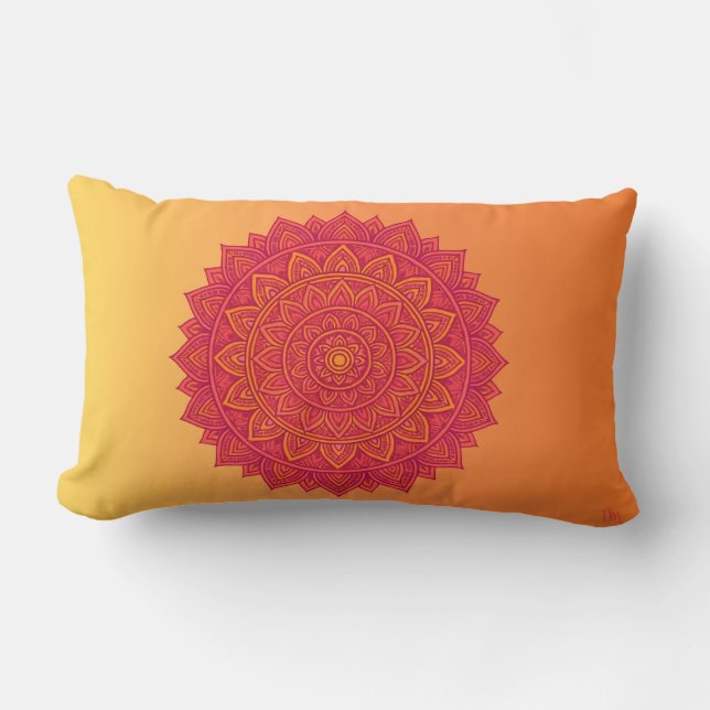 Personalized Mandala Throw Pillow – Soft Color Orn Lendenkissen (Vorderseite)