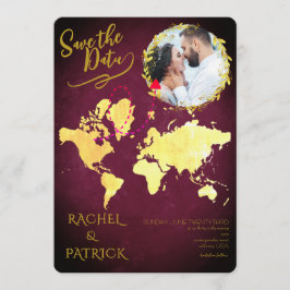 Personalized Map of Our Love Journey Save the Date Einladung