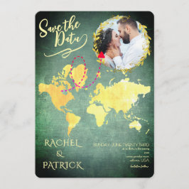 Personalized Map of Our Love Journey Save the Date Einladung