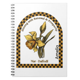 Personalized March Birth Month Flower Notebook Notizblock