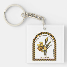 Personalized March Birth Month Flower Schlüsselanhänger