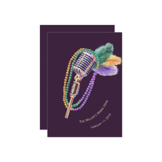 Personalized Mardi Gras Jazz Party Invitation Einladung