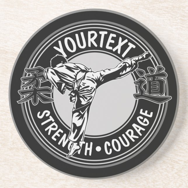 Personalized Martial Arts JUDO Japan Kampf Sport Getränkeuntersetzer (Vorne)