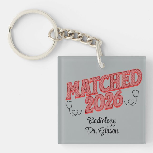 Personalized Match Day Medical Residency Specialty Schlüsselanhänger (Vorderseite)
