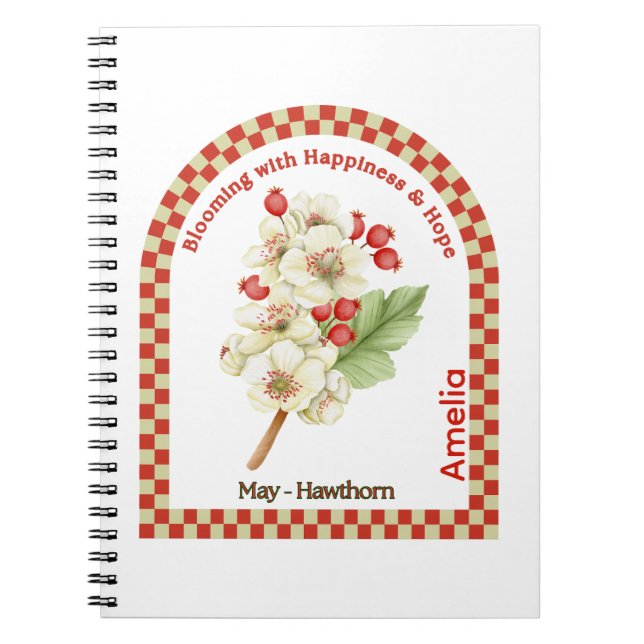 Personalized May Birth Month Flower Notebook Notizblock (Vorderseite)