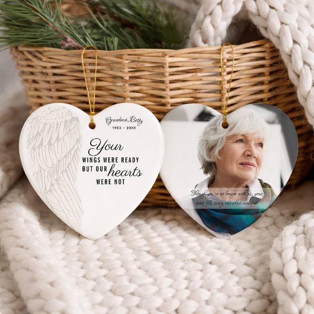 Personalized Memorial Photo Heart Keramik Ornament (Von Creator hochgeladen)