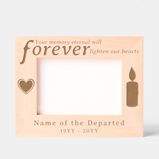 Personalized Memorial Remembrance Hearts, Candle Geätzte Rahmen (Vorderseite)