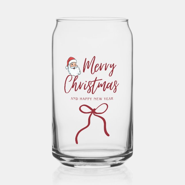 Personalized Merry Christmas Can Glass - Holiday D Dosenglas (Vorderseite)