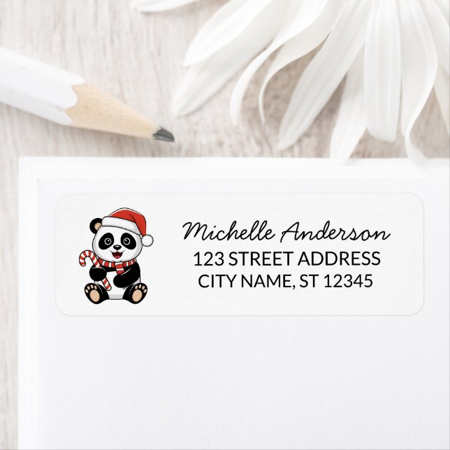 Personalized Merry Christmas Cute Panda Bear       (Insitu)