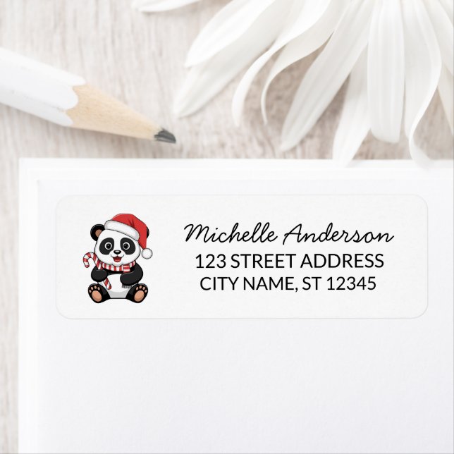 Personalized Merry Christmas Cute Panda Bear       (Insitu)