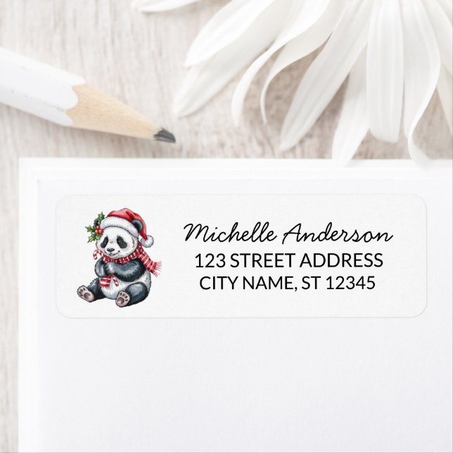 Personalized Merry Christmas Cute Panda Bear       (Insitu)