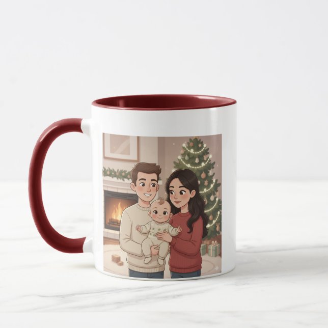 Personalized Merry Christmas Family Mug – Custom C Tasse (Links)