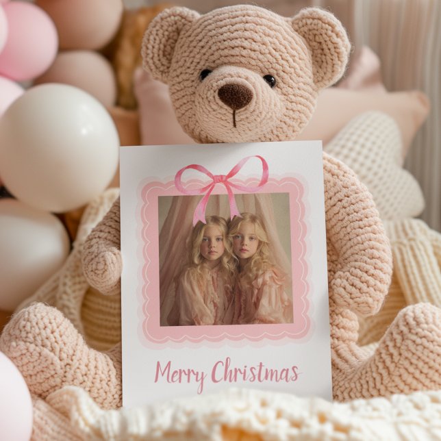 Personalized Merry Christmas Family Photo Postcard Postkarte (Von Creator hochgeladen)