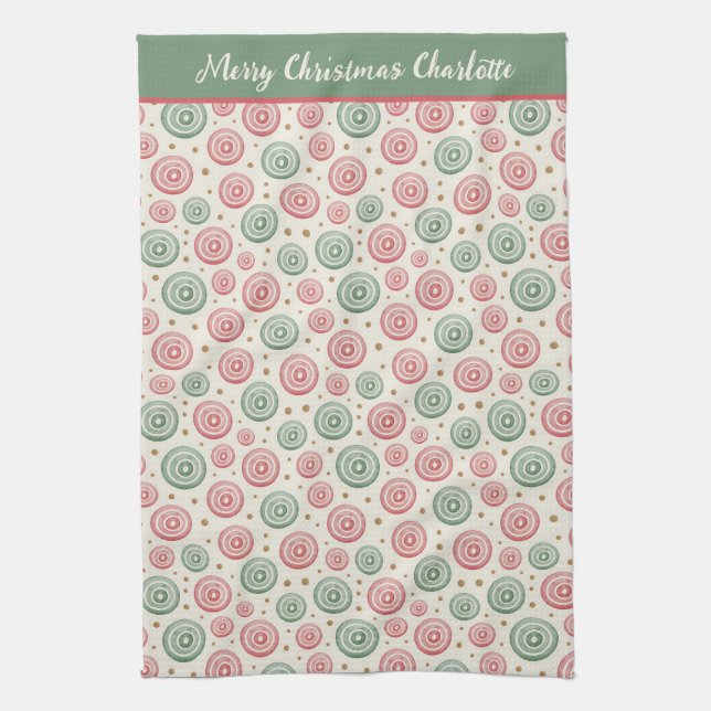 Personalized Merry Christmas Geschirrtuch (Vertikal)