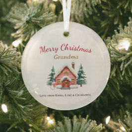 Personalized Merry Christmas Grandma Ornament Aus Glas
