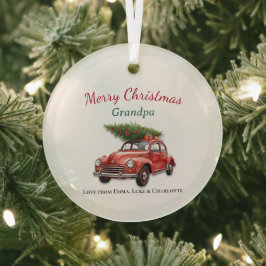 Personalized Merry Christmas Grandpa Ornament Aus Glas