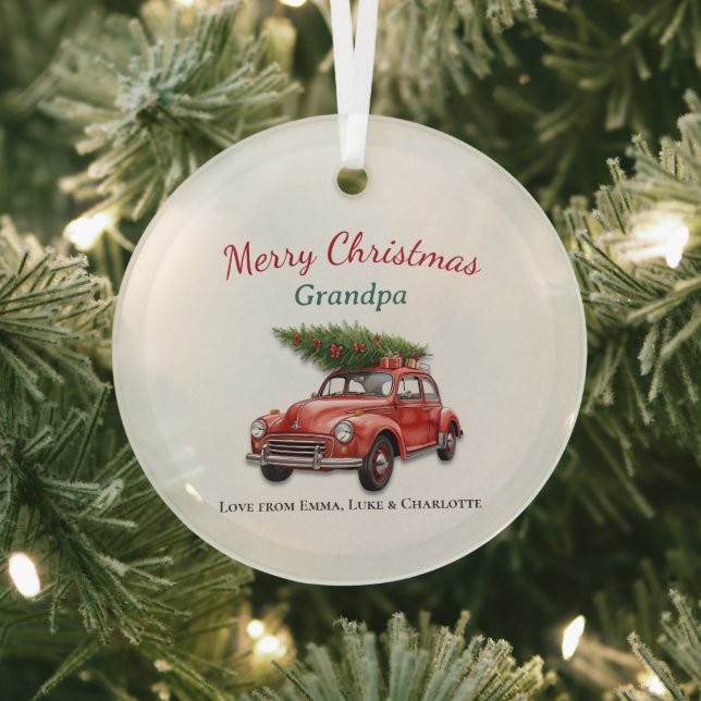 Personalized Merry Christmas Grandpa Ornament Aus Glas (InSitu)