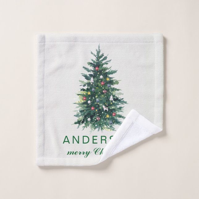 Personalized Merry Christmas Greetings Holiday Waschlappen (Waschlappen)