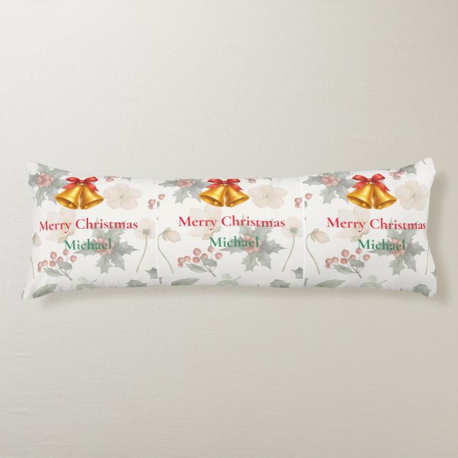 Personalized Merry Christmas Long Body Pillow Seitenschläferkissen (Vorderseite)
