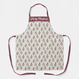 Personalized Merry Christmas Snowman Apron Schürze