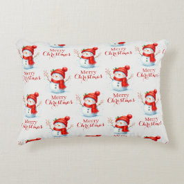 Personalized Merry Christmas Snowman Custom Year Dekokissen