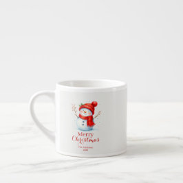 Personalized Merry Christmas Snowman Custom Year  Espressotasse