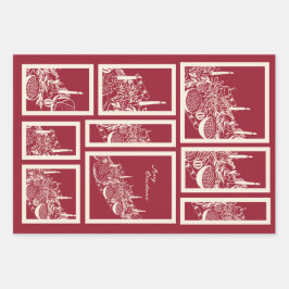 Personalized Merry Christmas Table Minimal Design  Geschenkpapier Set