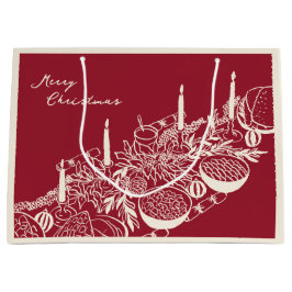 Personalized Merry Christmas Table Minimal Design  Große Geschenktüte