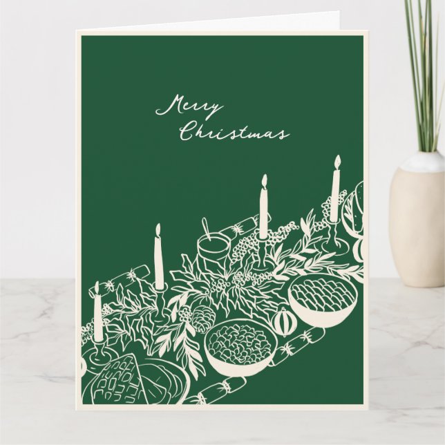 Personalized Merry Christmas Table Minimal Design  Karte (Vorderseite)