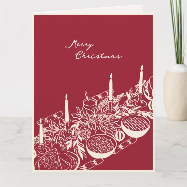 Personalized Merry Christmas Table Minimal Design  Karte (Vorderseite)