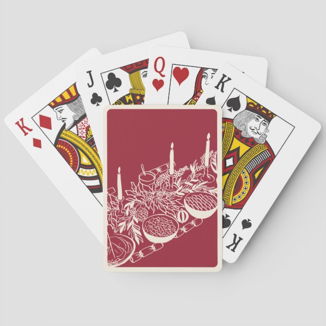 Personalized Merry Christmas Table Minimal Design  Spielkarten (Rückseite)