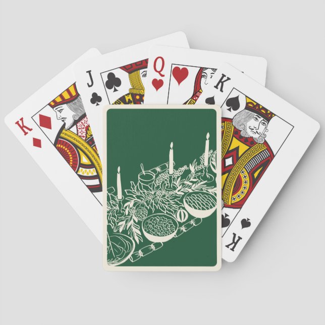 Personalized Merry Christmas Table Minimal Design  Spielkarten (Rückseite)