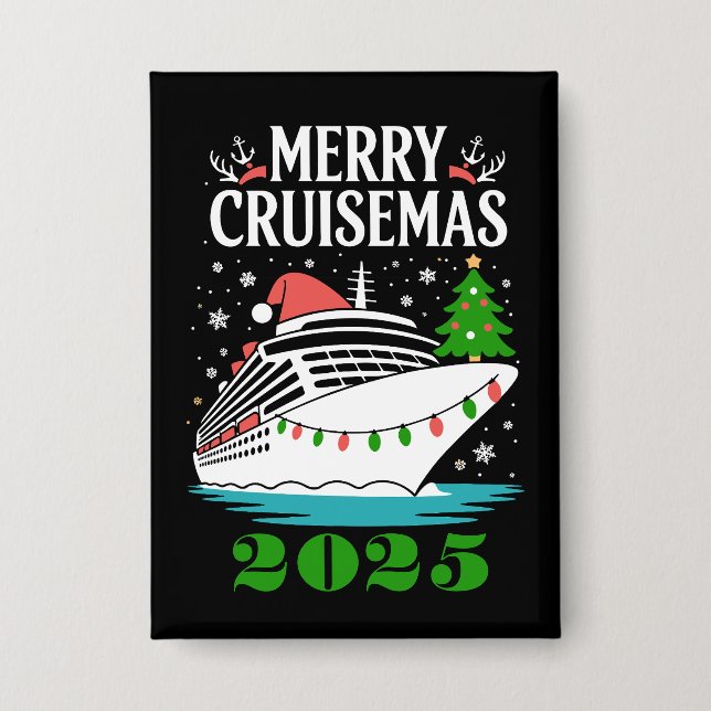 Personalized Merry Cruisemas Cruise Ship Family  Button (Vorderseite)