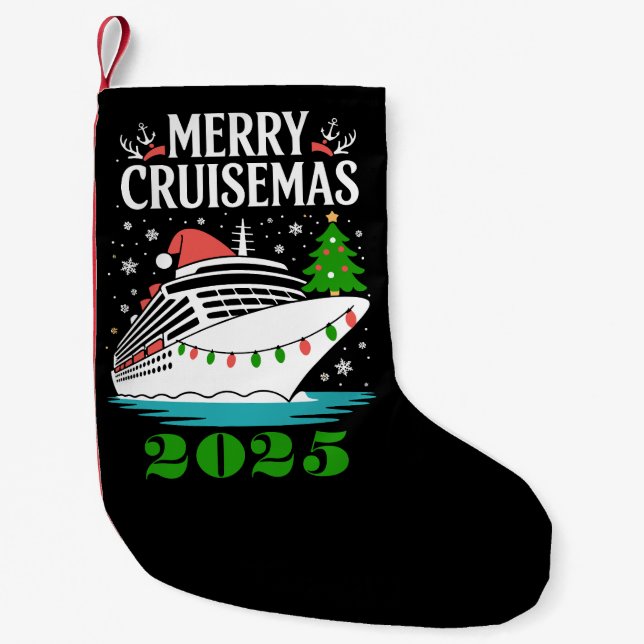 Personalized Merry Cruisemas Cruise Ship Family  Kleiner Weihnachtsstrumpf (Vorderseite)
