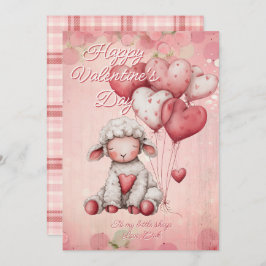 Personalized Message Sheep Animal Valentines Day Feiertagskarte